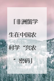 非洲留学生在中国农村学“兴农”密码